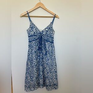 Studio M Blue Floral Sundress Silk Blend Size S